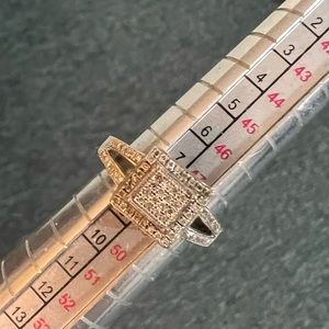 14k white gold square Diamond pave engagement ring solid wedding anniversary 4.5